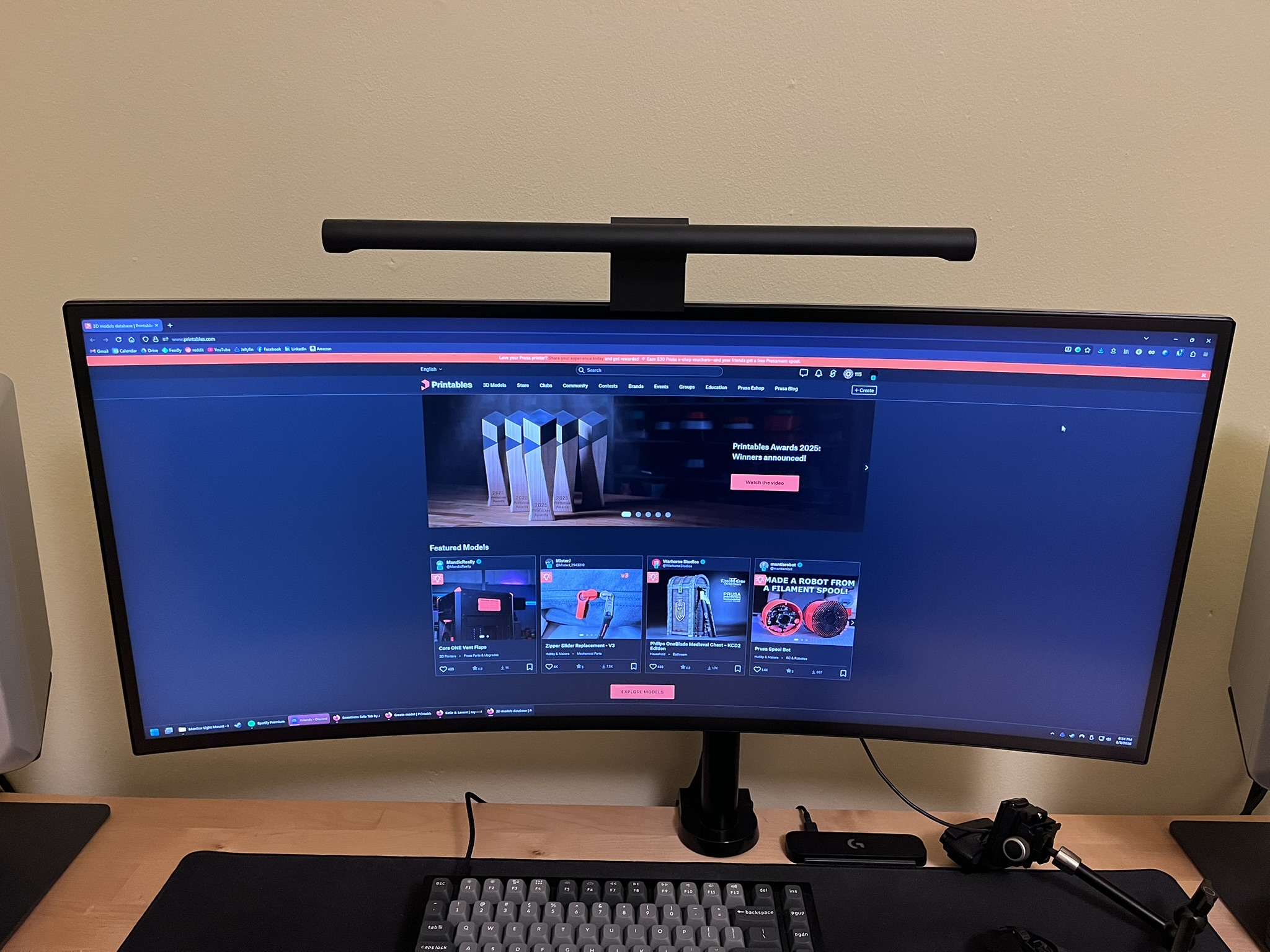LG34GK950G Ultrawide Monitor Webcam/Lightbar Adapter
