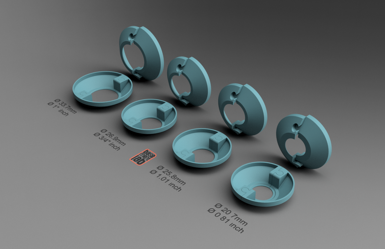 Wall Split Flange Cover Slide-in - Pipe Collar / Copritubo per idraulica