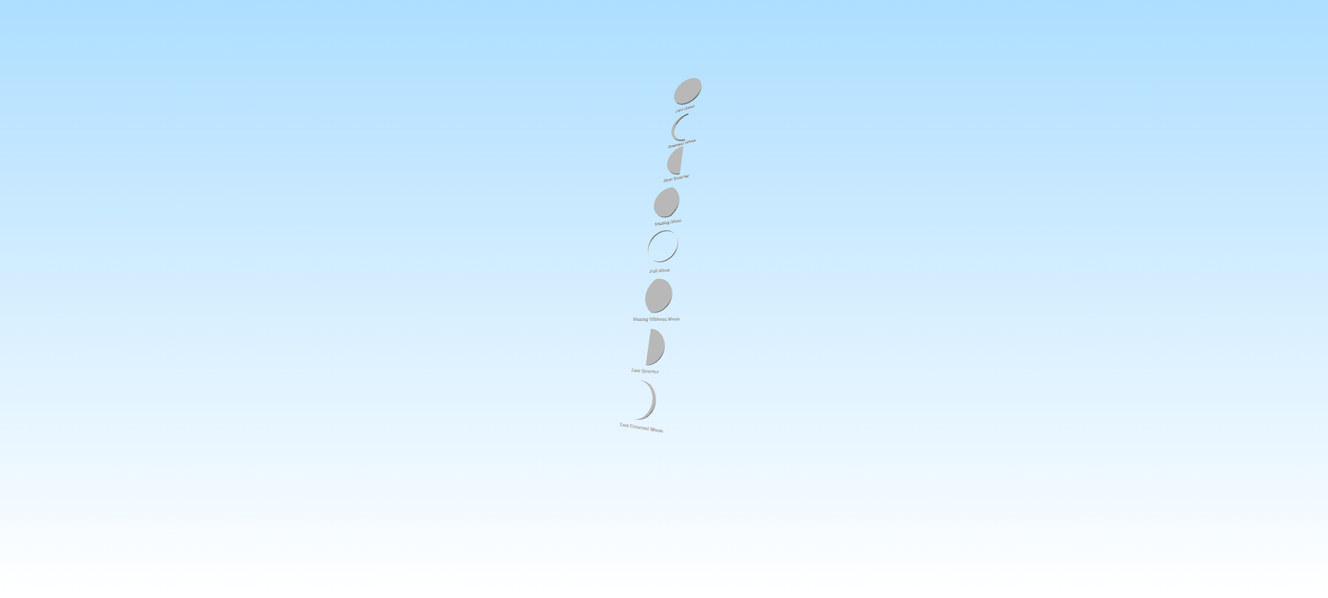 Minimal Moon Phases Wall Art | 3D Printable Celestial Decor