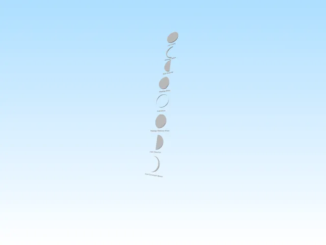 Minimal Moon Phases Wall Art | 3D Printable Celestial Decor