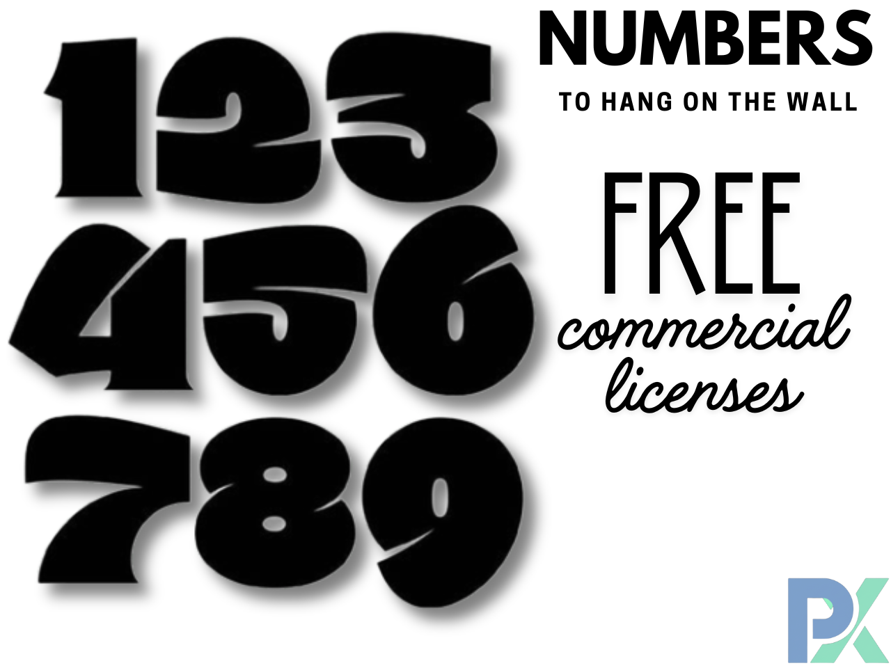 Numbers to hang on the wall
