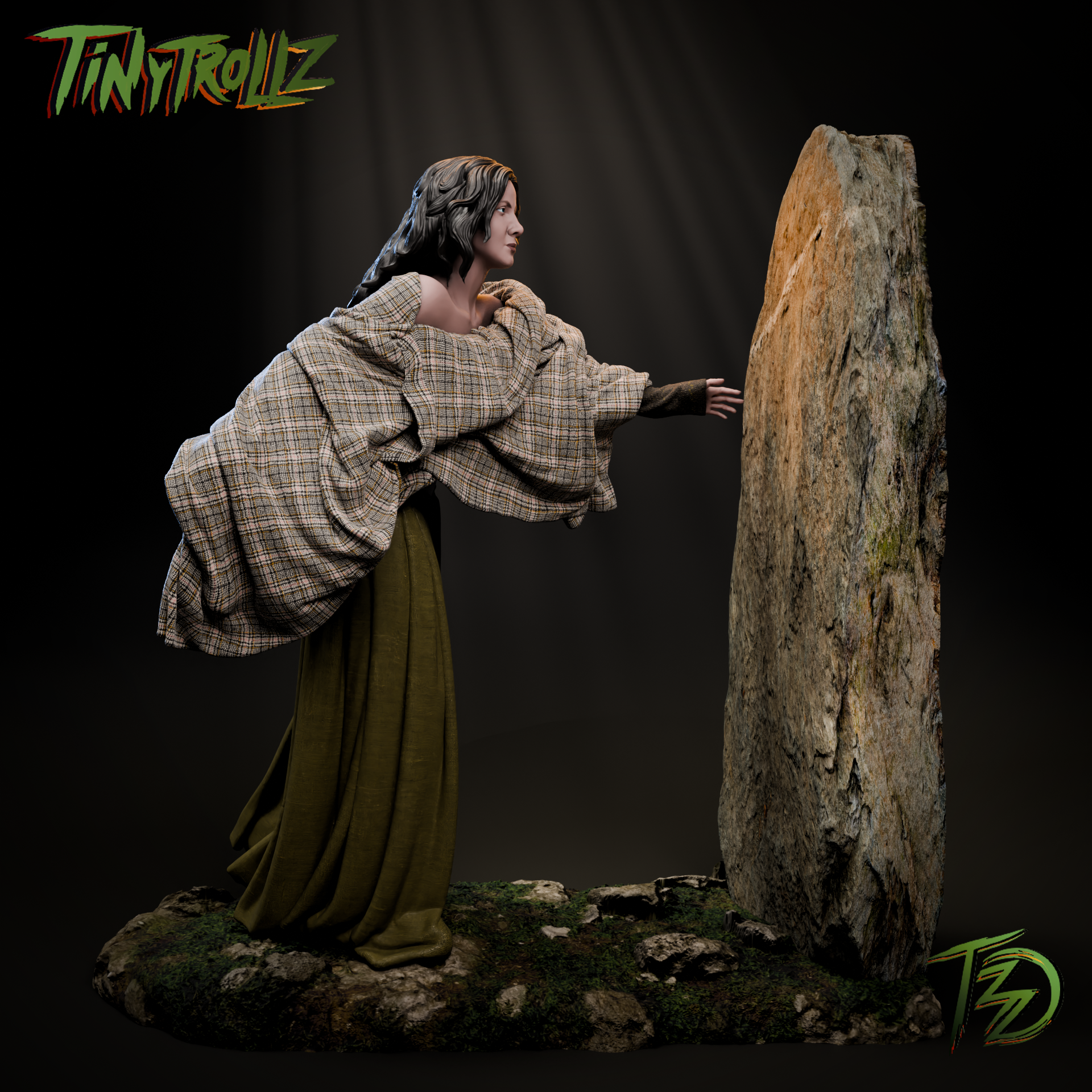 Outlander Claire Fraser - 3D Print Figurine (Craigh na Dun Likeness Sculpt) Tinytrollz