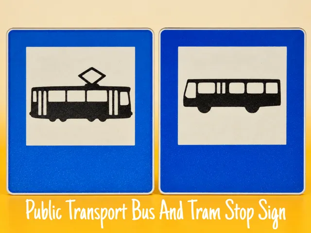 Public Transport Bus And Tram Stop Sign