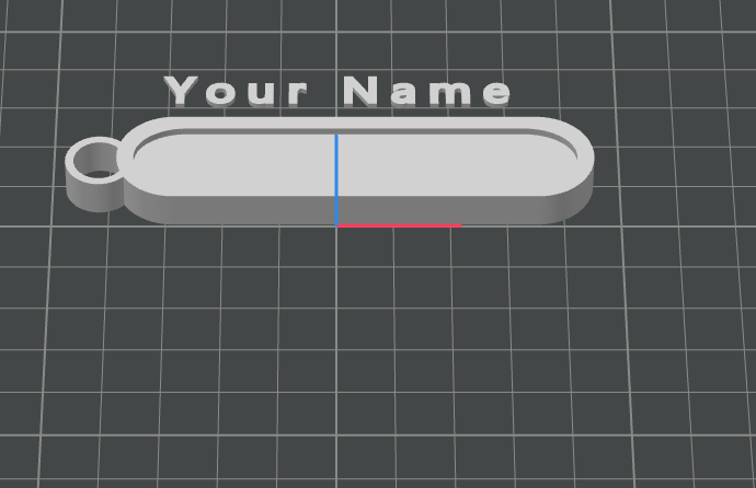 Nametag with keychain hole