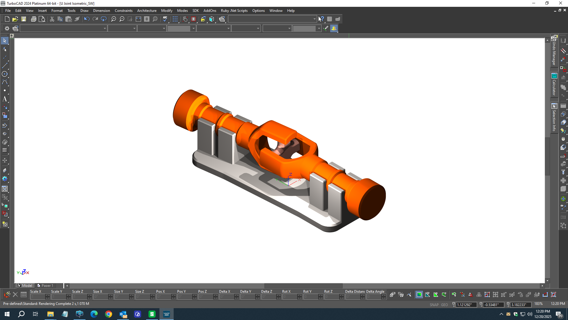 Miniatura 4 do modelo 3D U-Joint Demonstration