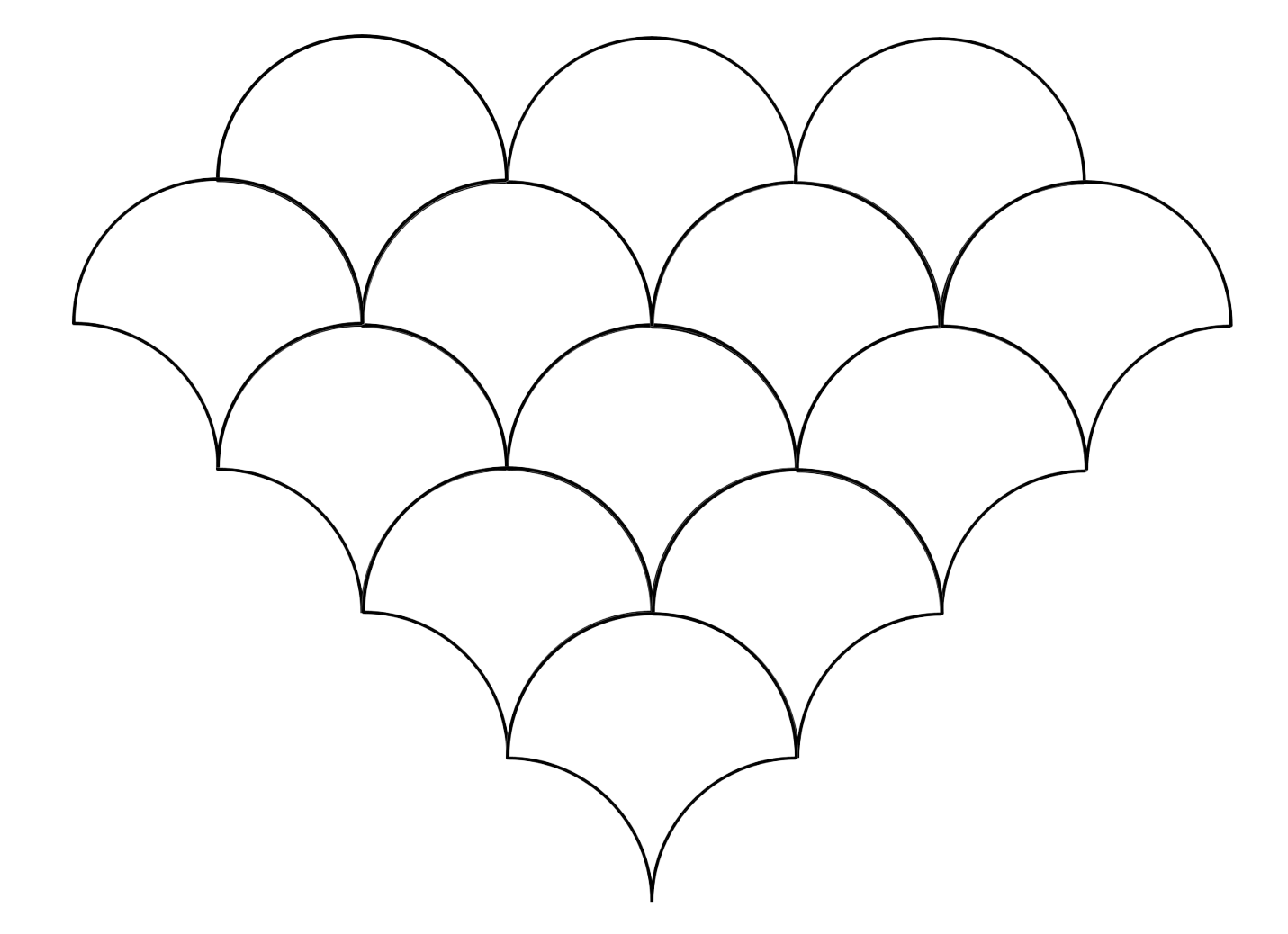Seigaiha Wave Pattern Cookie Cutter | Seamless Japanese Wave Tile