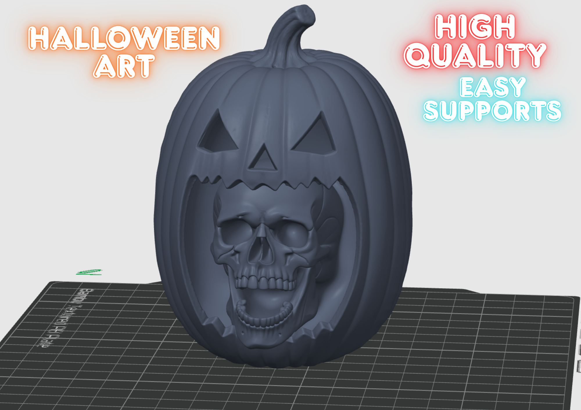 Halloween pumpkin with skull