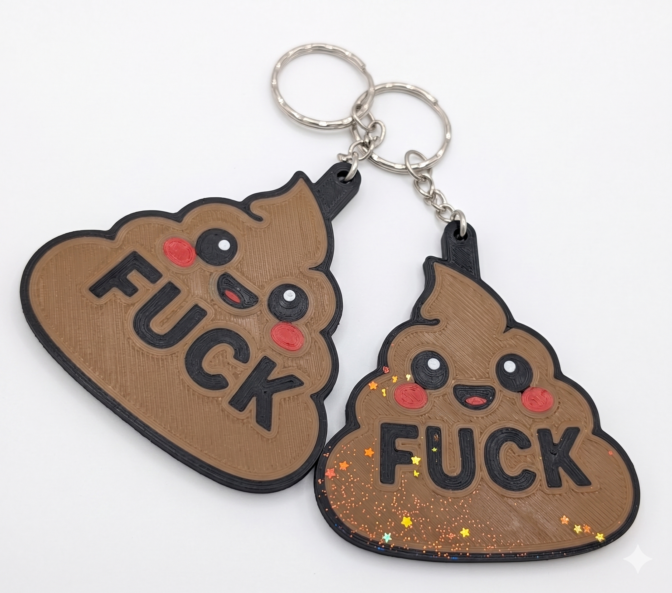 3D Printed Kawaii Poop "F*ck" Novelty Keychain | Humorous Gag Gift — miniatura 9