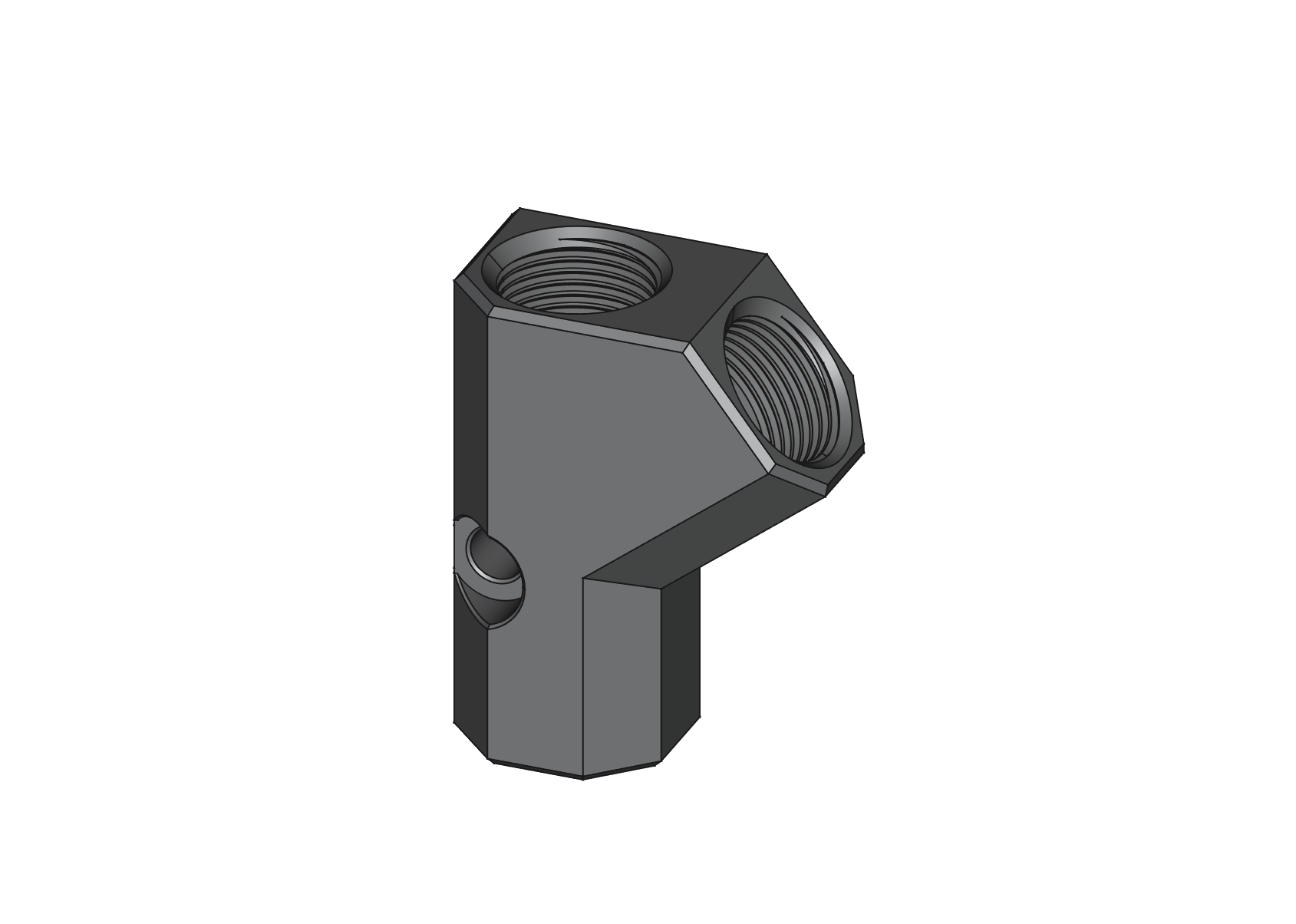 Small PTFE Tube Y splitter (45 degree)