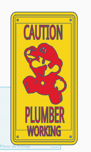 Mario caution plate funny