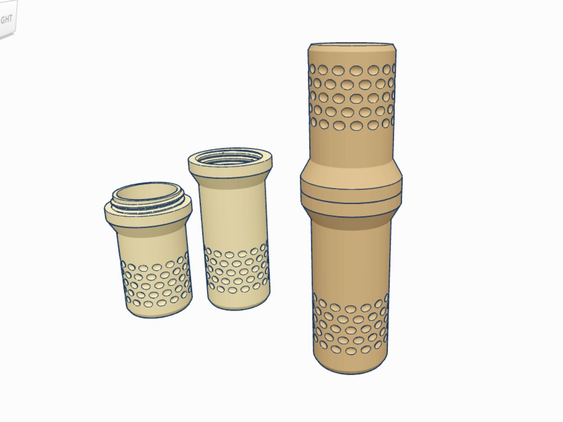 Screwable Canister for pencils, brushes, feathers etc.