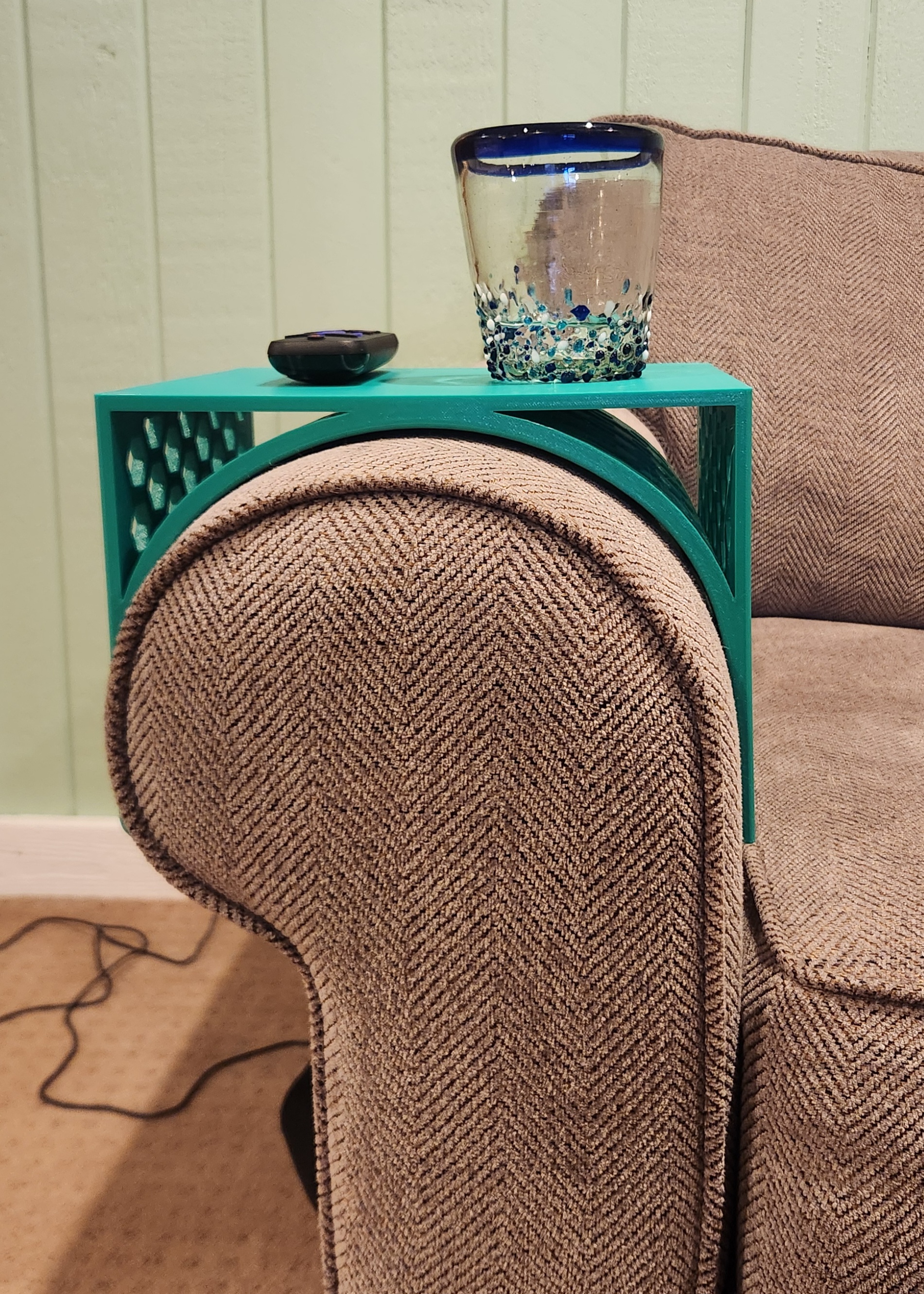 Hexa-pattern Couch Armrest Tray