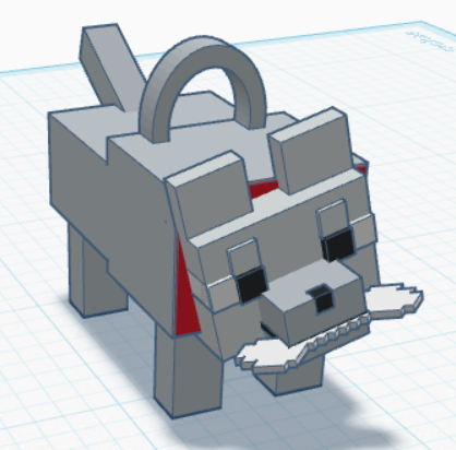 Minecraft Dog keychain (Rufus)