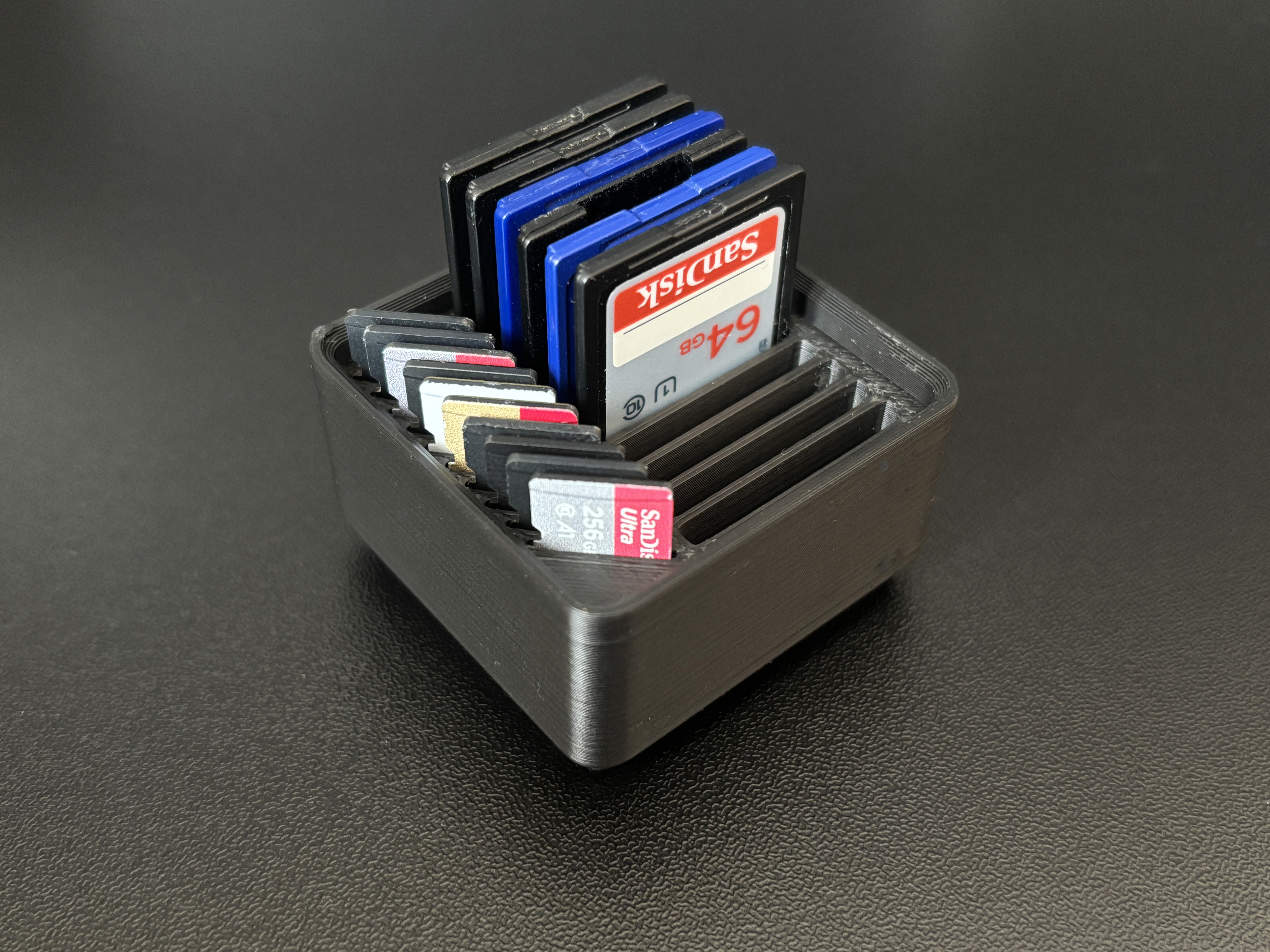 SD / MicroSD Card holder Gridfinity tray (1x1x3)