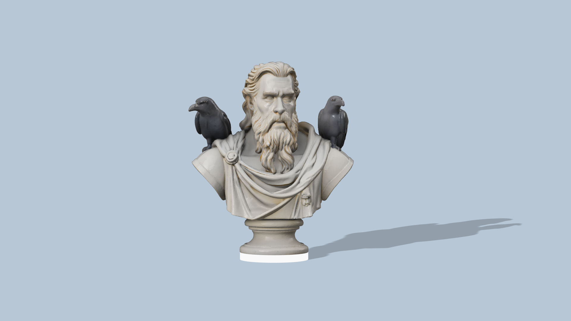 Odin with two Ravens