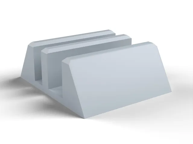 Vertical Laptop Stand - Laptop + Tablet Dock, Any Slot Width, No Supports (OpenSCAD)