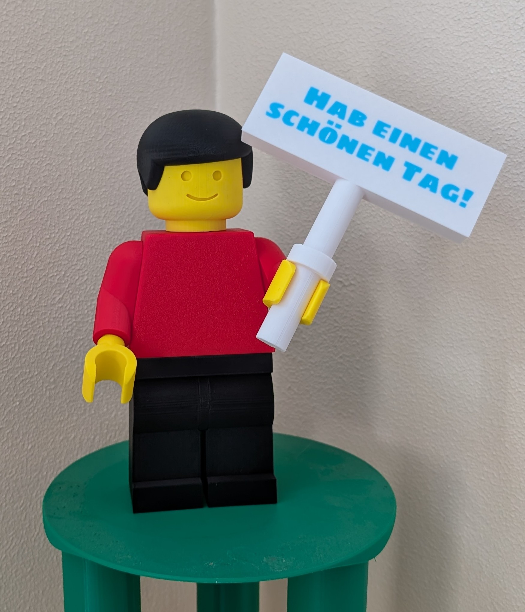Schild "Hab einen schönen Tag" - passend für LegoMan