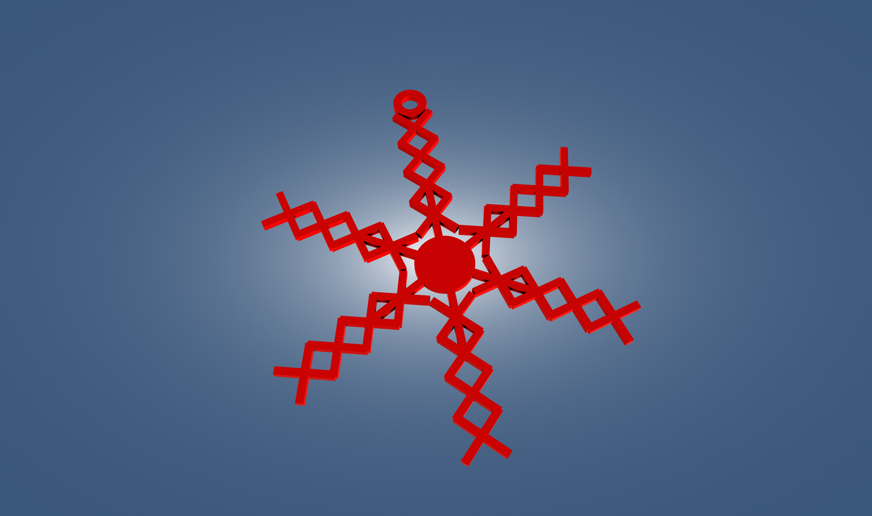 Parametric Mathematical Recursive Snowflake Ornament