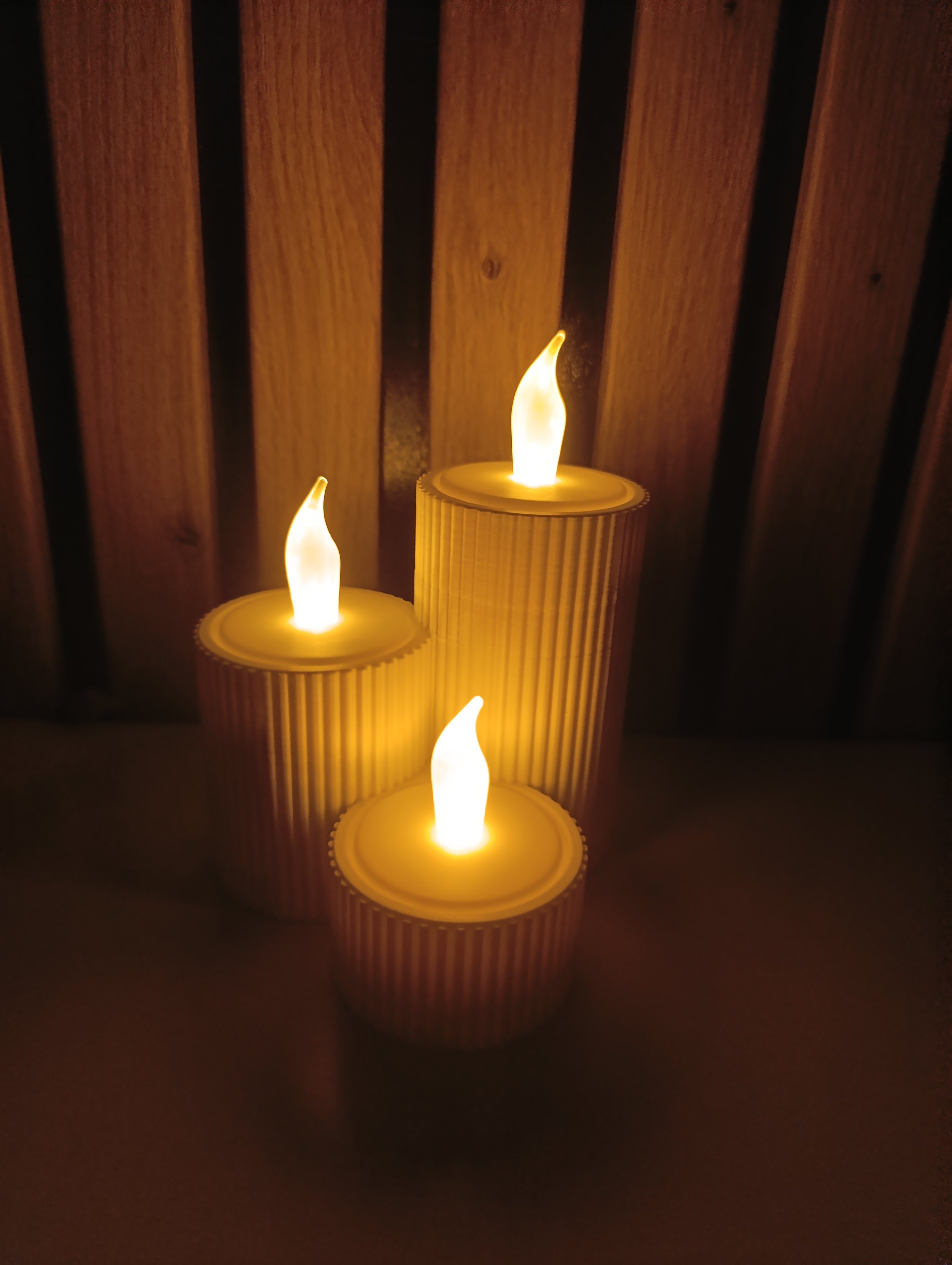 LED Candle Holder Set – Decorative Tealight Candles (3 pcs) 3D model