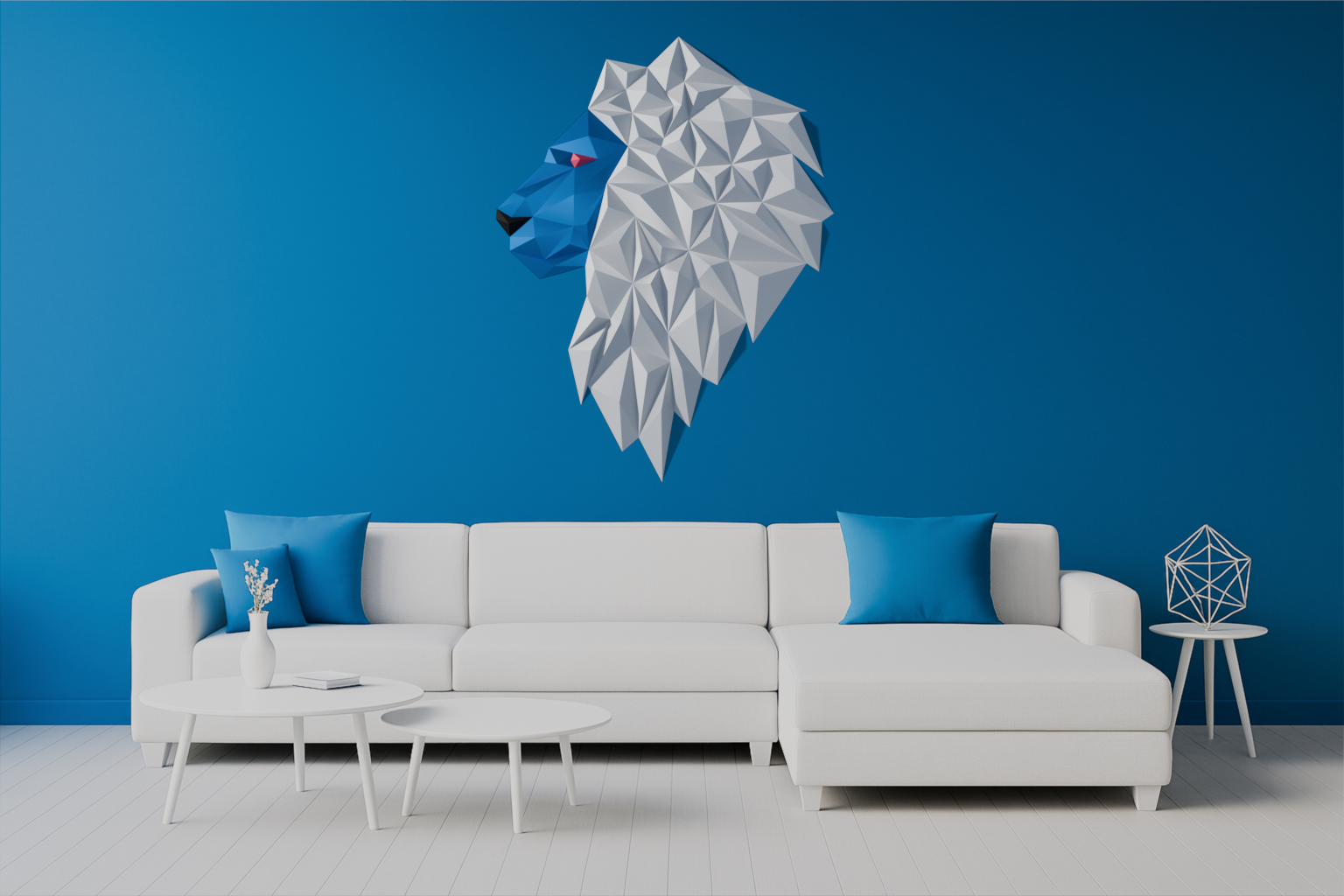 Geometric Lion wall art (version b)