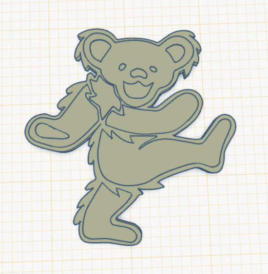 Grateful Dead Dancing Bear 5/5 with Magnet Hole