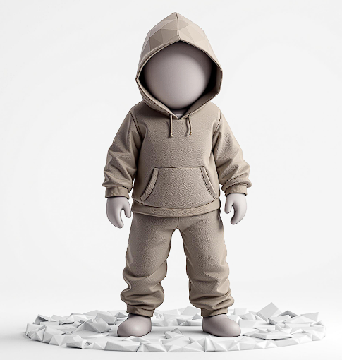 Low Poly Man With Hoodie