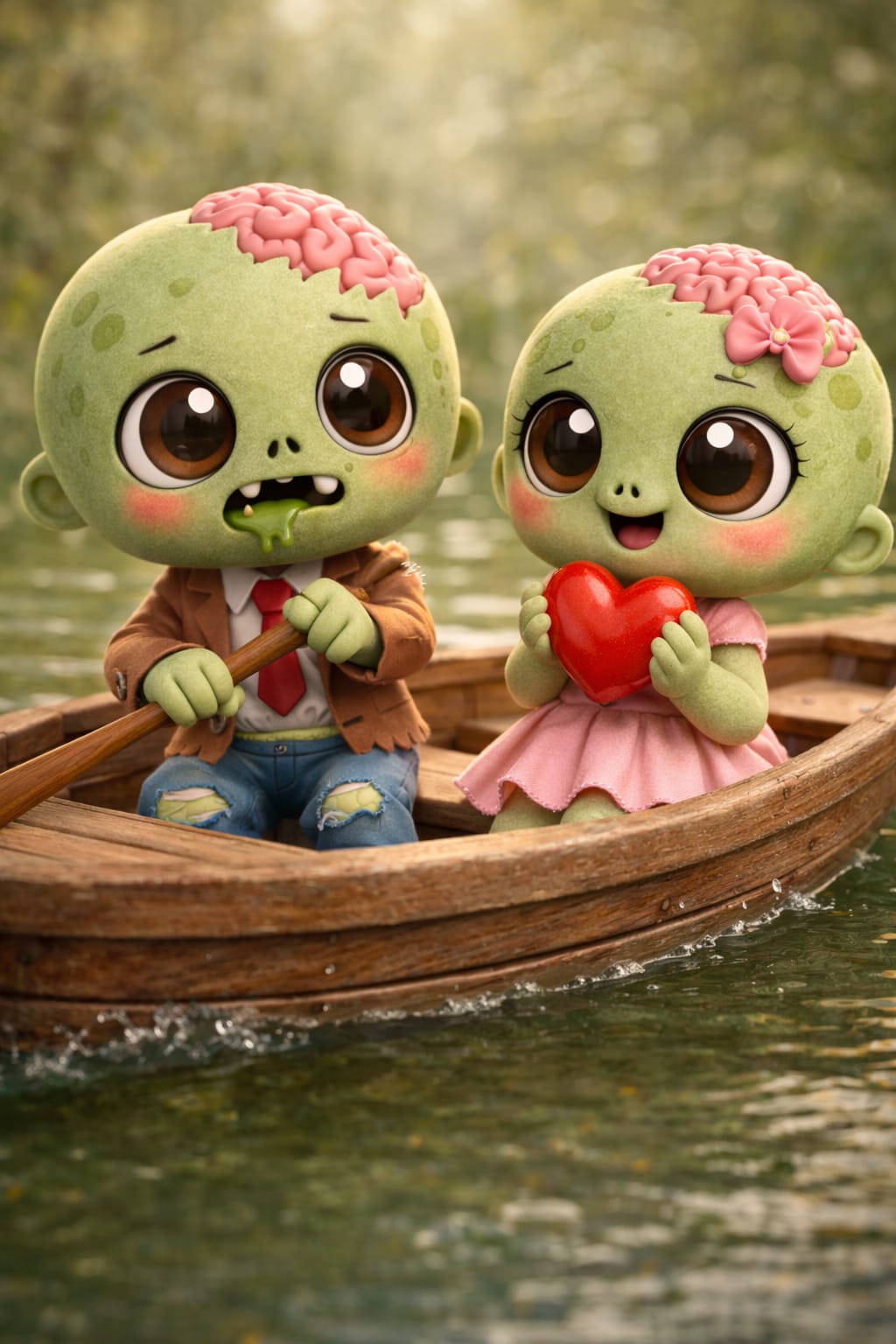 Cute Zombie Couple on a Boat — miniatura 2
