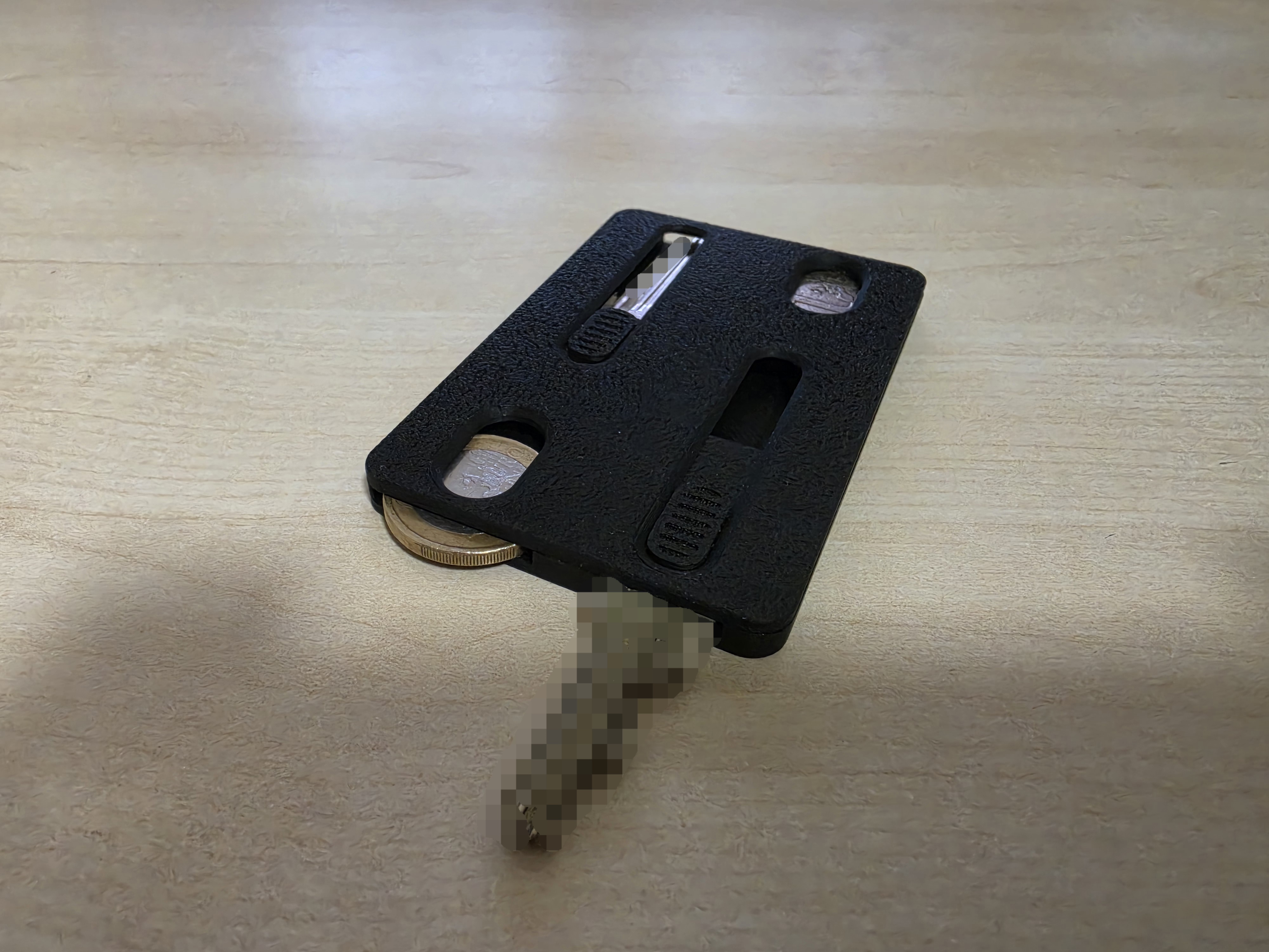 Key sliding wallet with inbuild coins holder 3D model