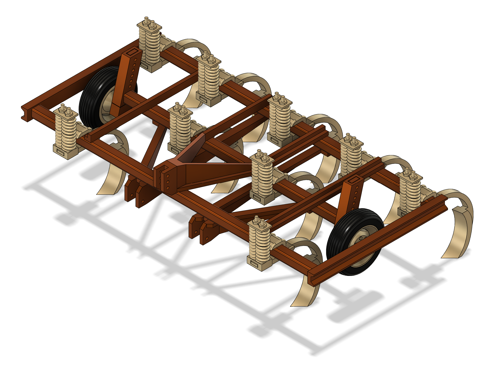 Mounted Chisel Plow - 9 Shank 11ft - Style 2 - 1:16 Scale