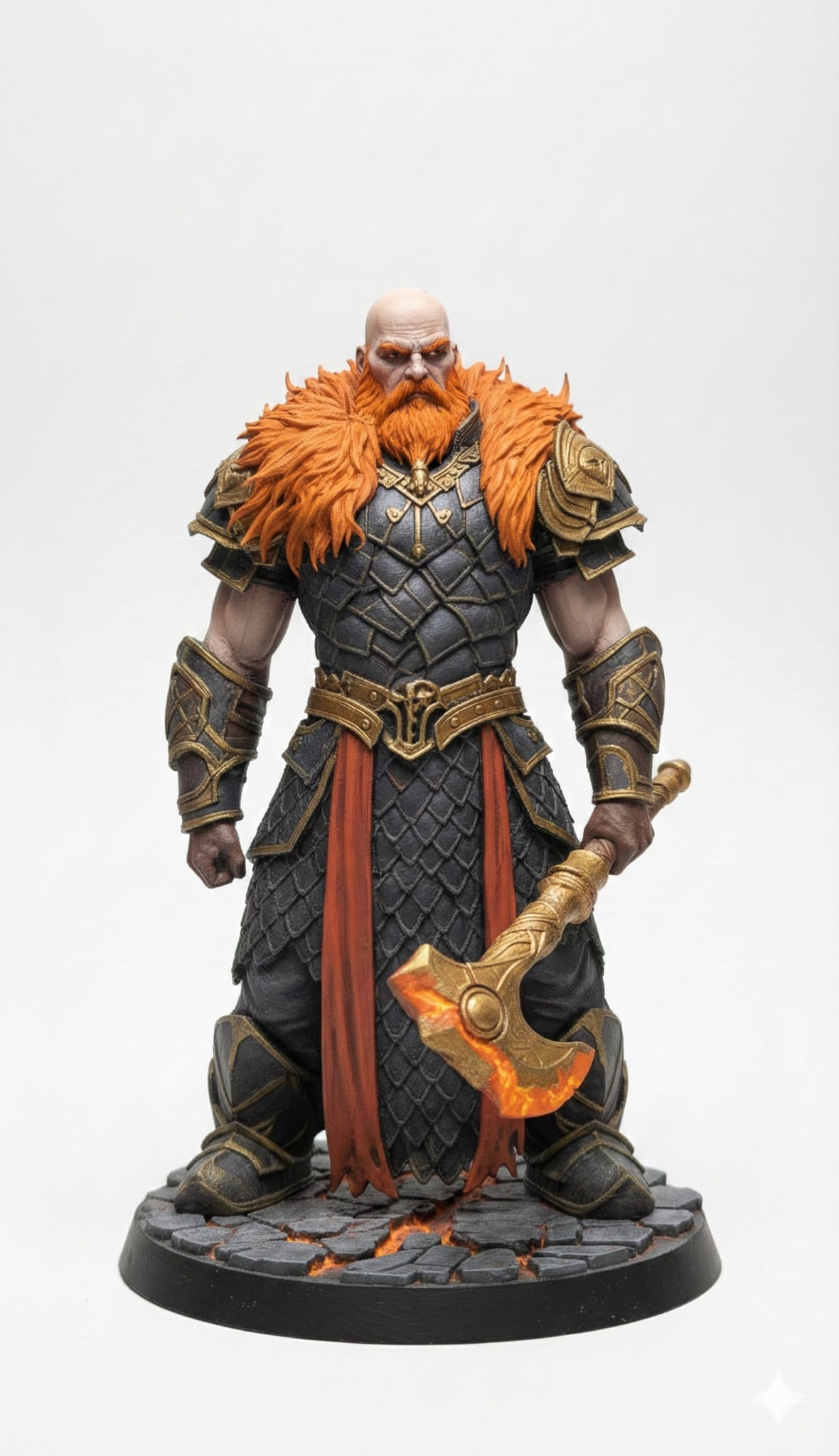 Valdos "Cinderheart" - Fire Genasi Barbarian DnD Miniature