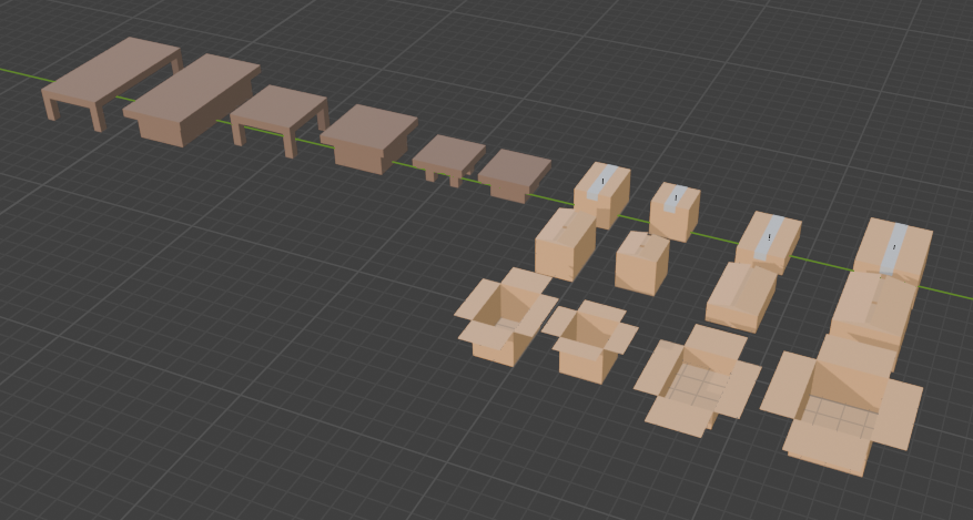 Boxes and Tables (decorative models)