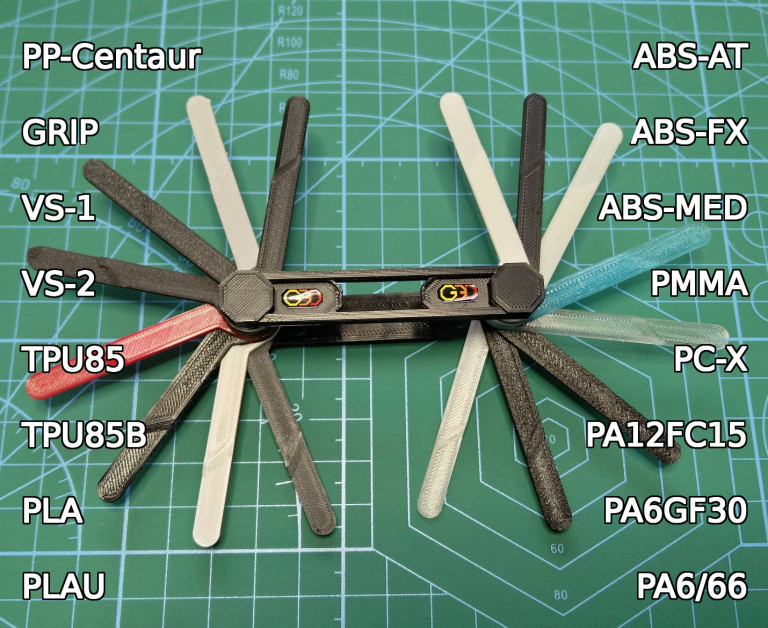 Swiss Knife Plate material samples and holder GPR
