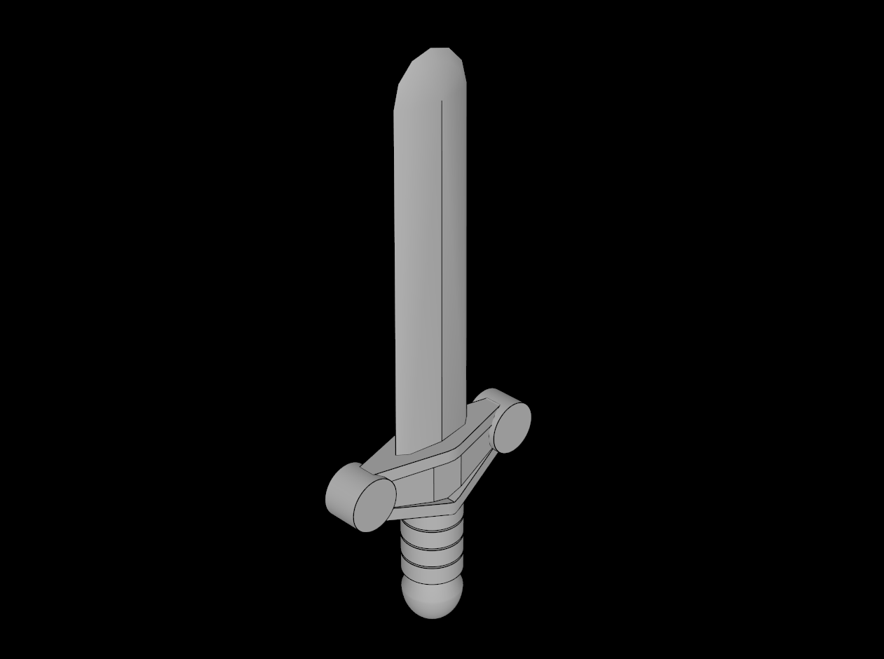 Lego Compatible (76764.dat) Minifig Sword Shortsword with Elaborate Hilt