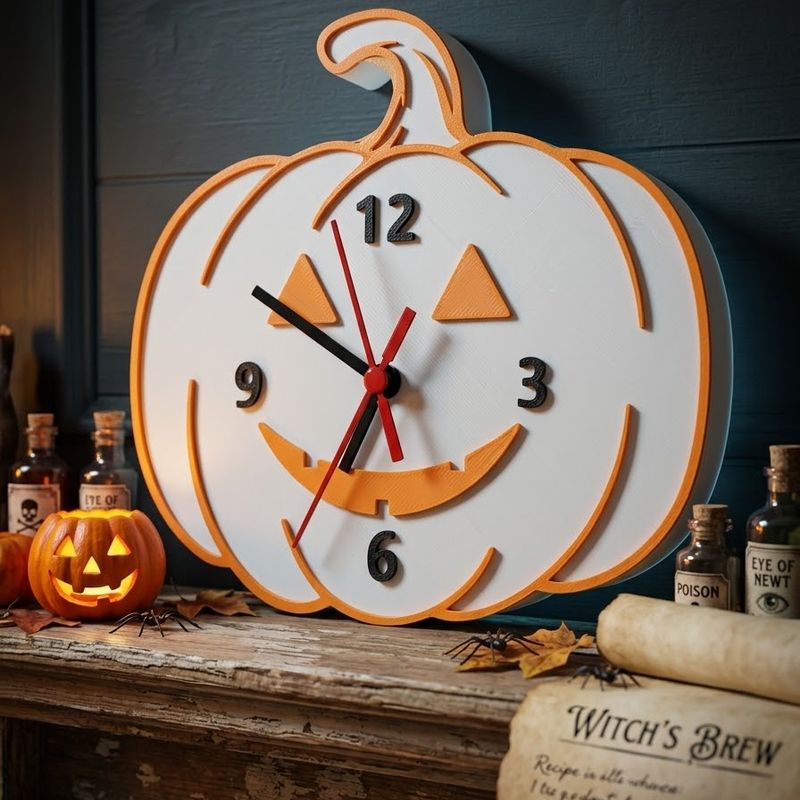 Halloween Pumpkin Clock by XtruderLine 3D | Download free STL model ...