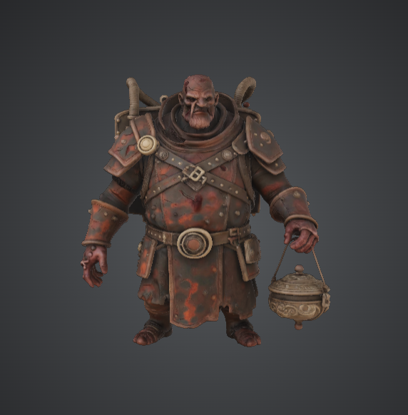 Plague Alchemist Brute 3D Printable Model – Dark Fantasy Apothecary Warrior