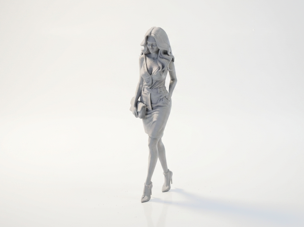 Girl With Purse Fashion Figurine Female 3D Printable