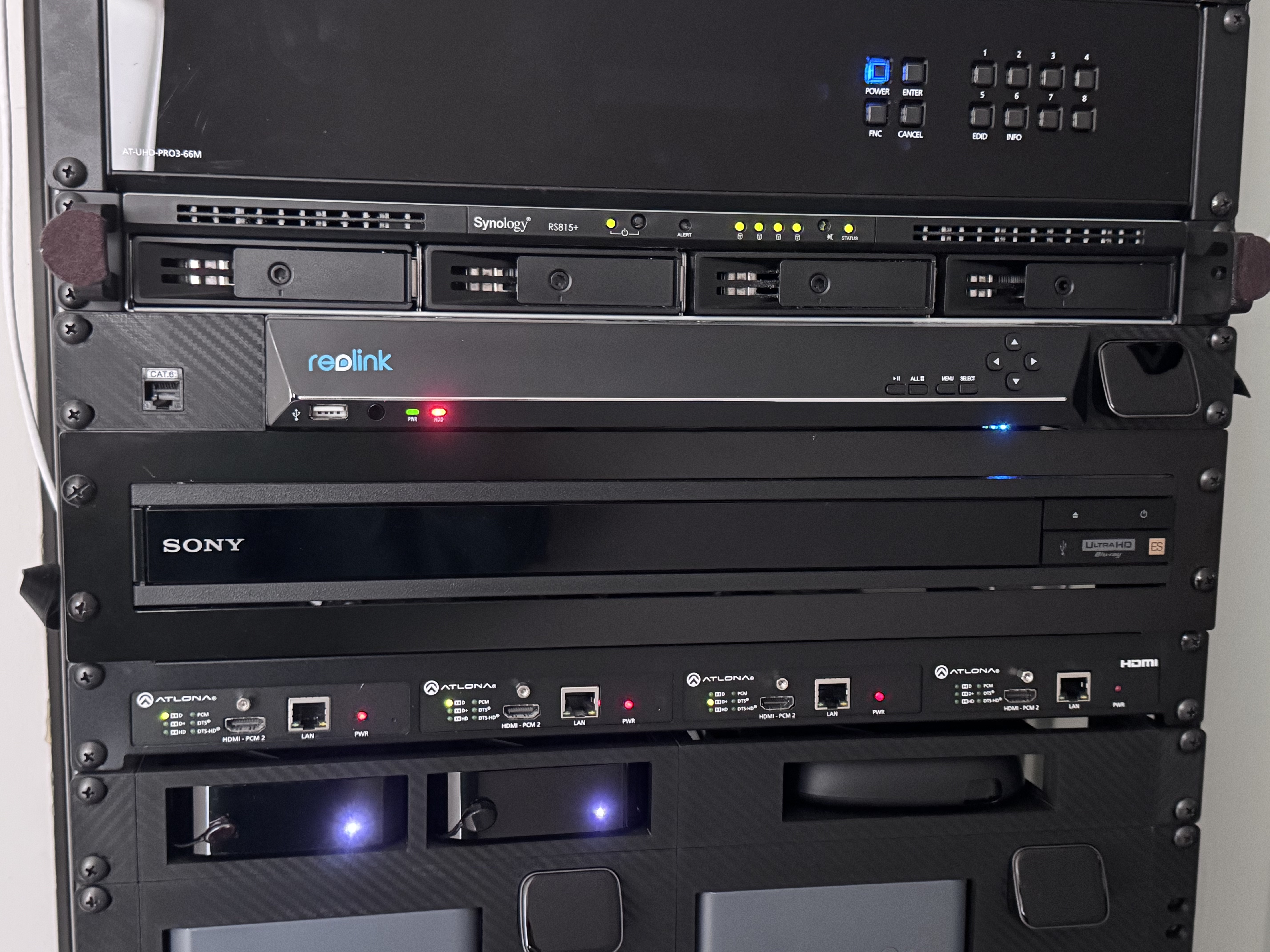 ReoLink RLN36 NVR + JetKVM 1U Rack Mount Brackets
