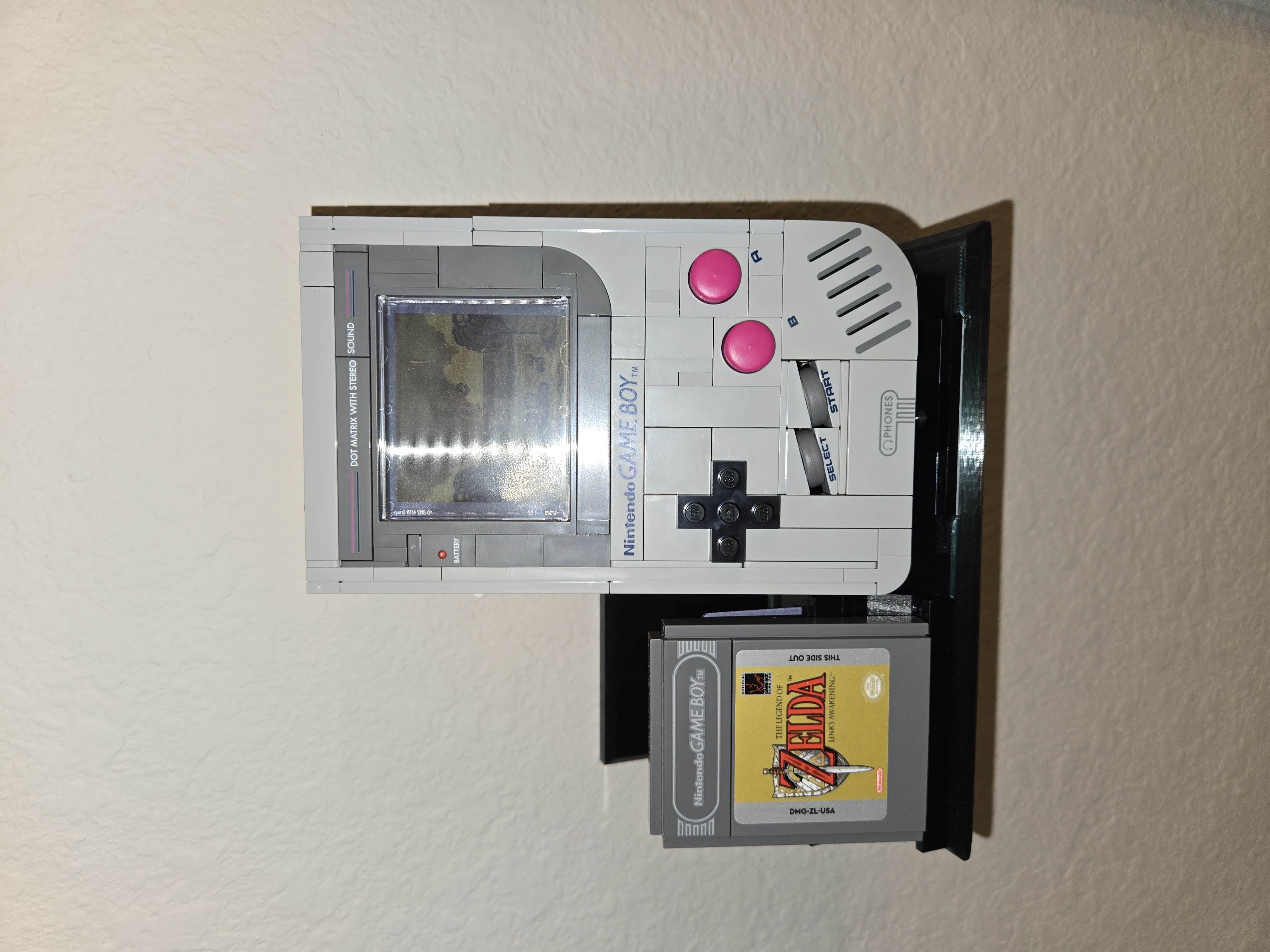 Lego Gameboy wall mount/stand and support