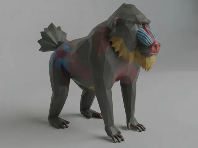 Low Poly Mandrill