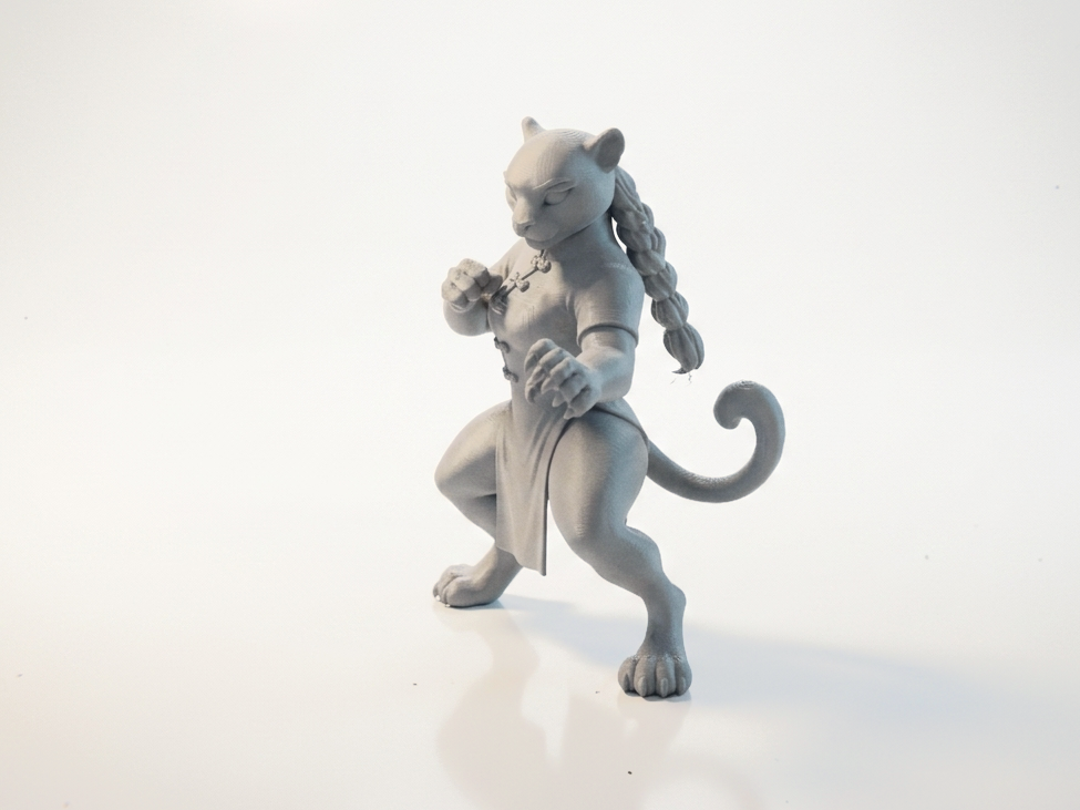 Leopard Lady Anthropomorphic Female Figurine 3D Printable