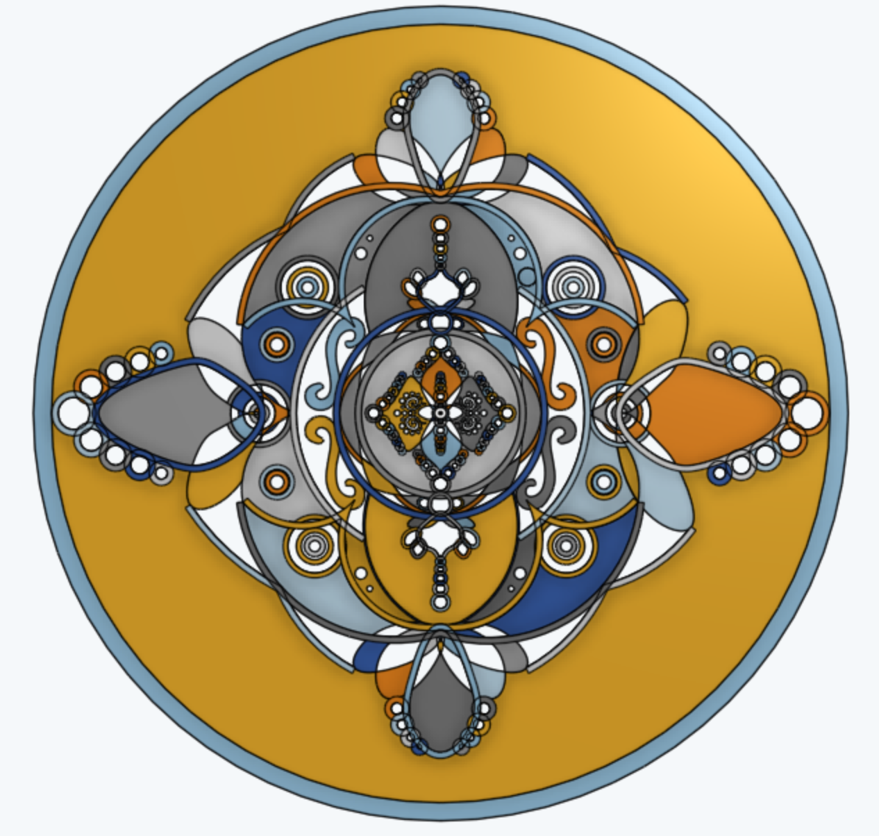 Art Deco Mandala Art 3D model