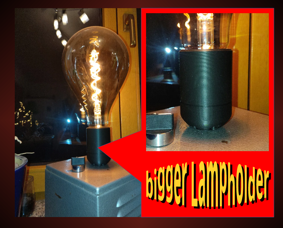 xxl-Fassung Abdeckung  für Osram Vintage 1906 Spiral Filament Leuchtmittel E27