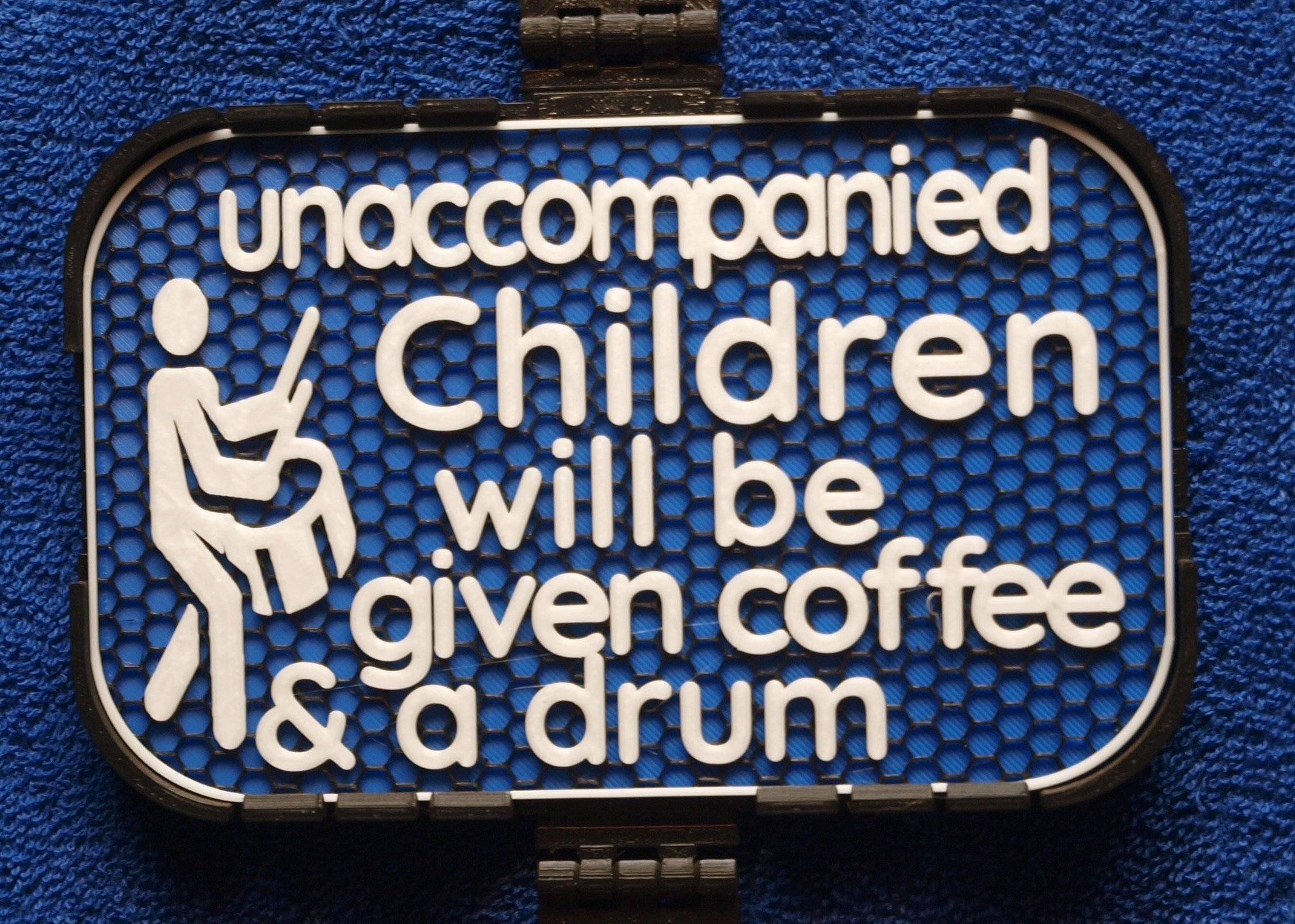 Unaccompanied children will be given a drum sign