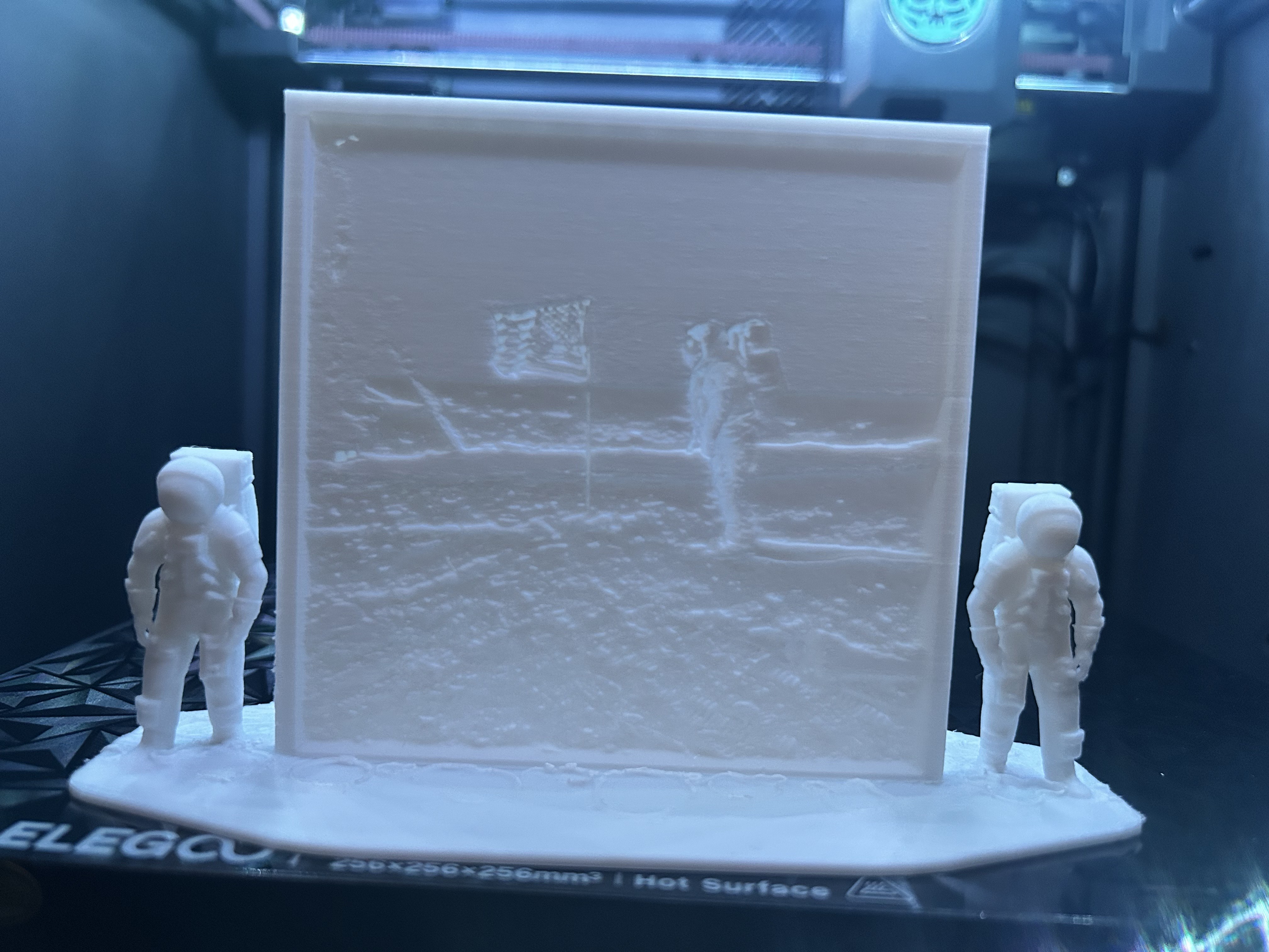 Apollo 11 moon landing lithophane diogram