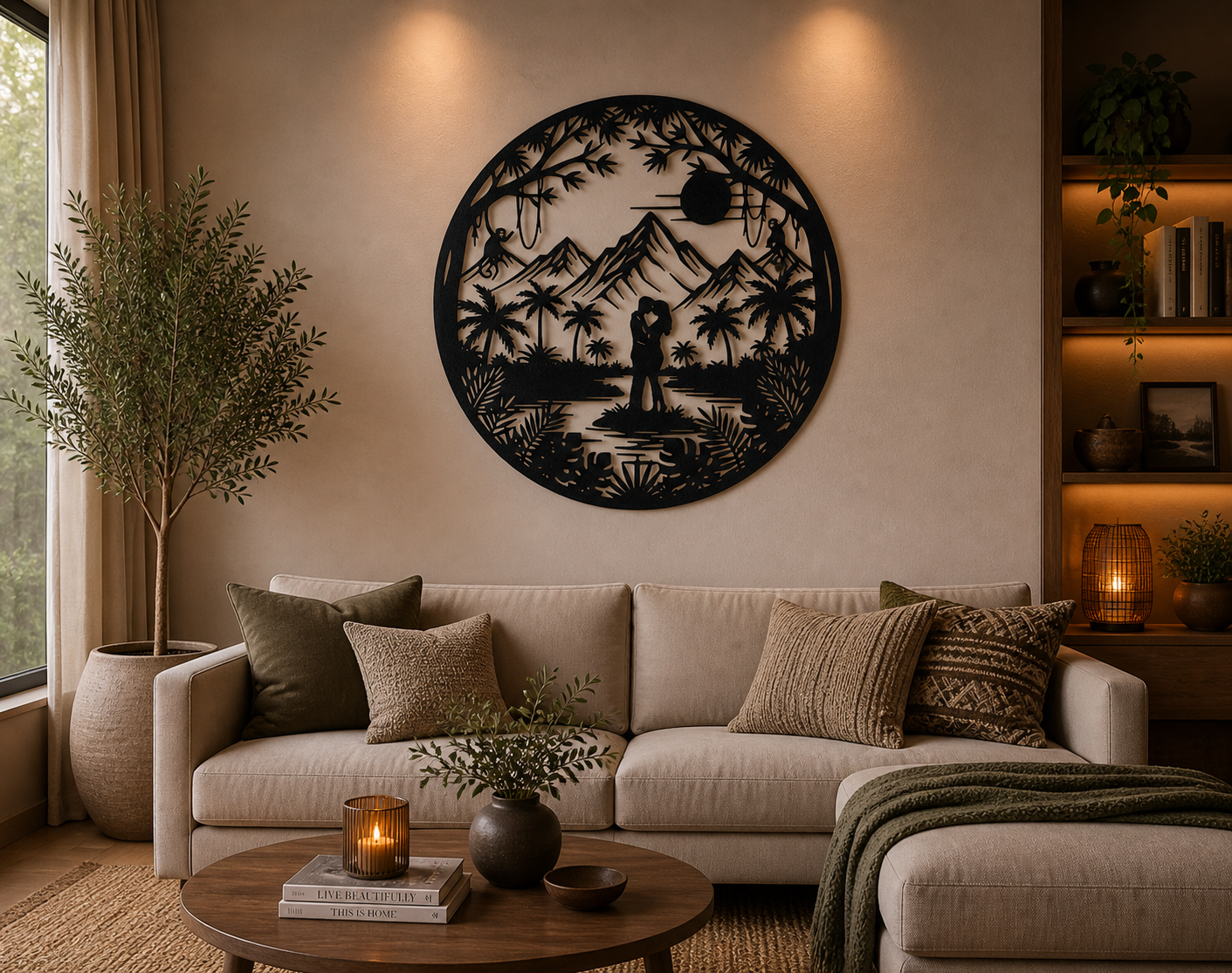 Romantic Couple Landscape 2D Wall Art
