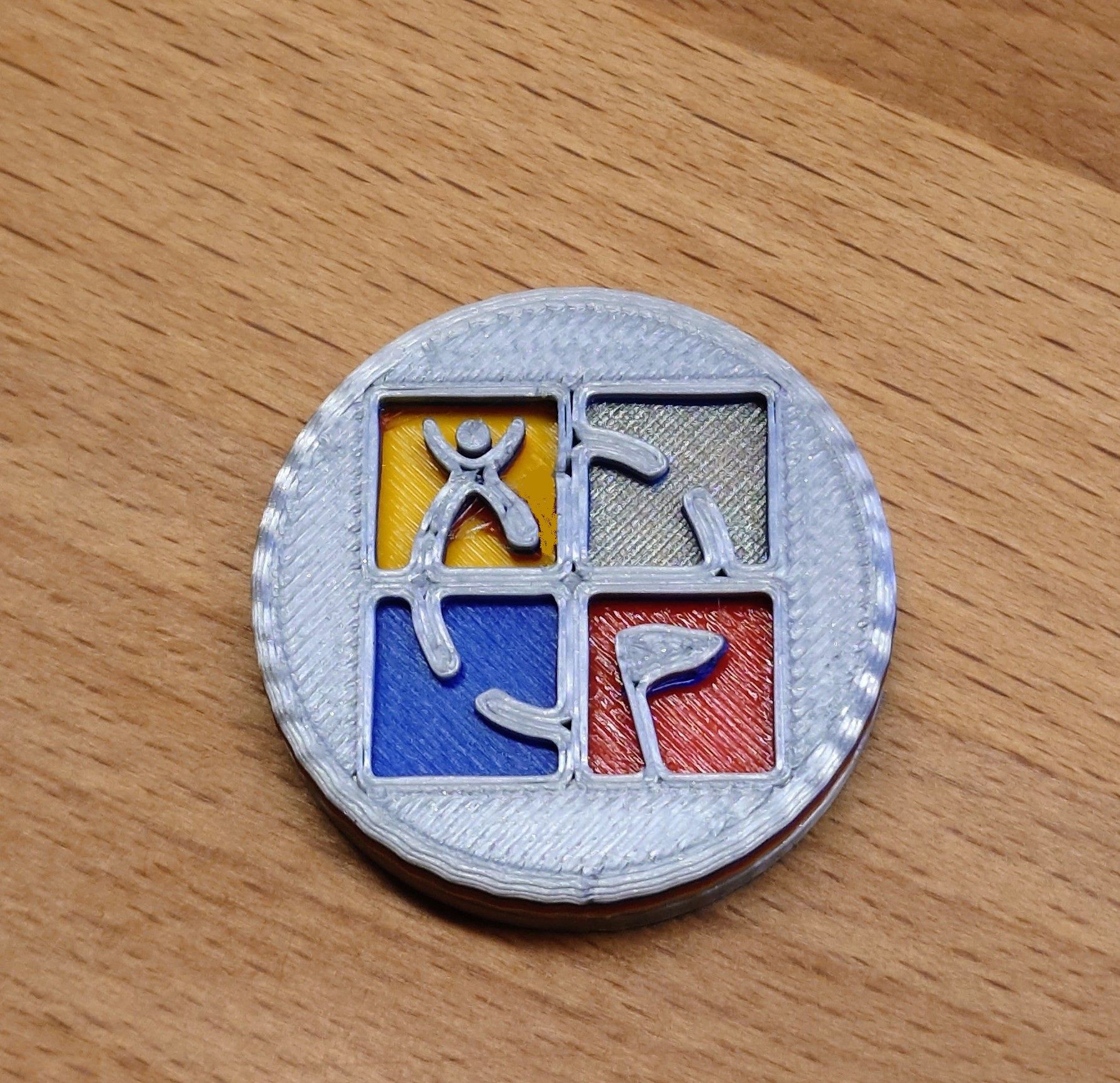 geocoin for geo caching, single extruder
