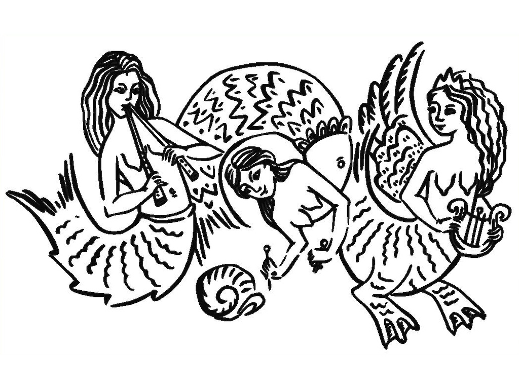 Mermaids - printed Drawing