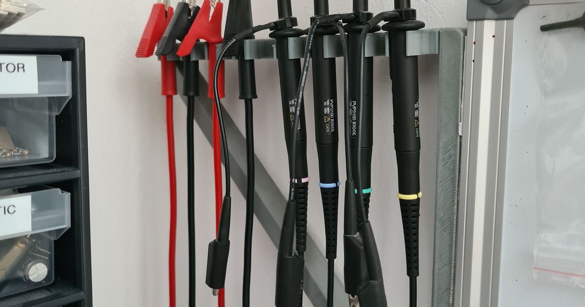 Test lead and probe hanger by SaguaroMaster Download free STL model