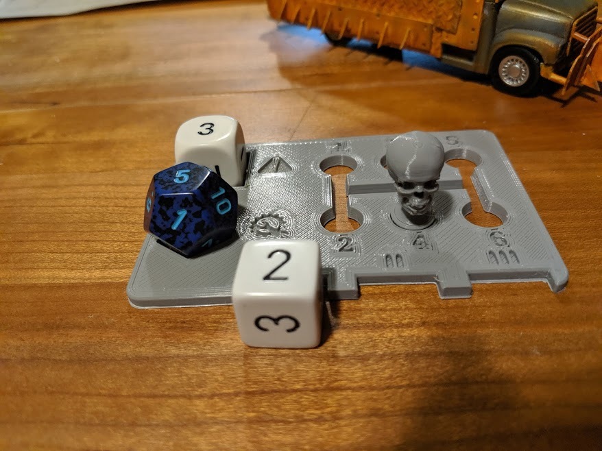 Gaslands - Minimalist Dashboard with Gear Numbers and Skull Shifter