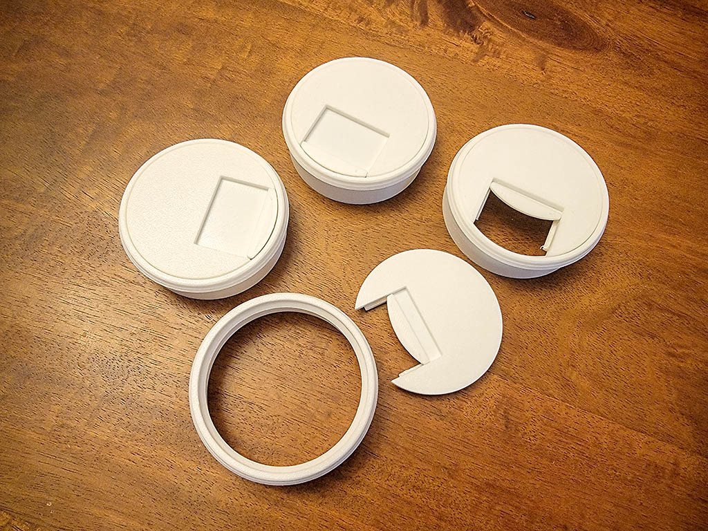 Desk Cable Port with Sliding Door